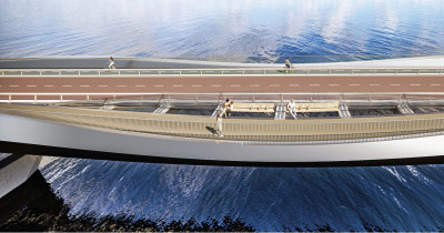 Ásýndarmynd af Foossvogsbrú. 